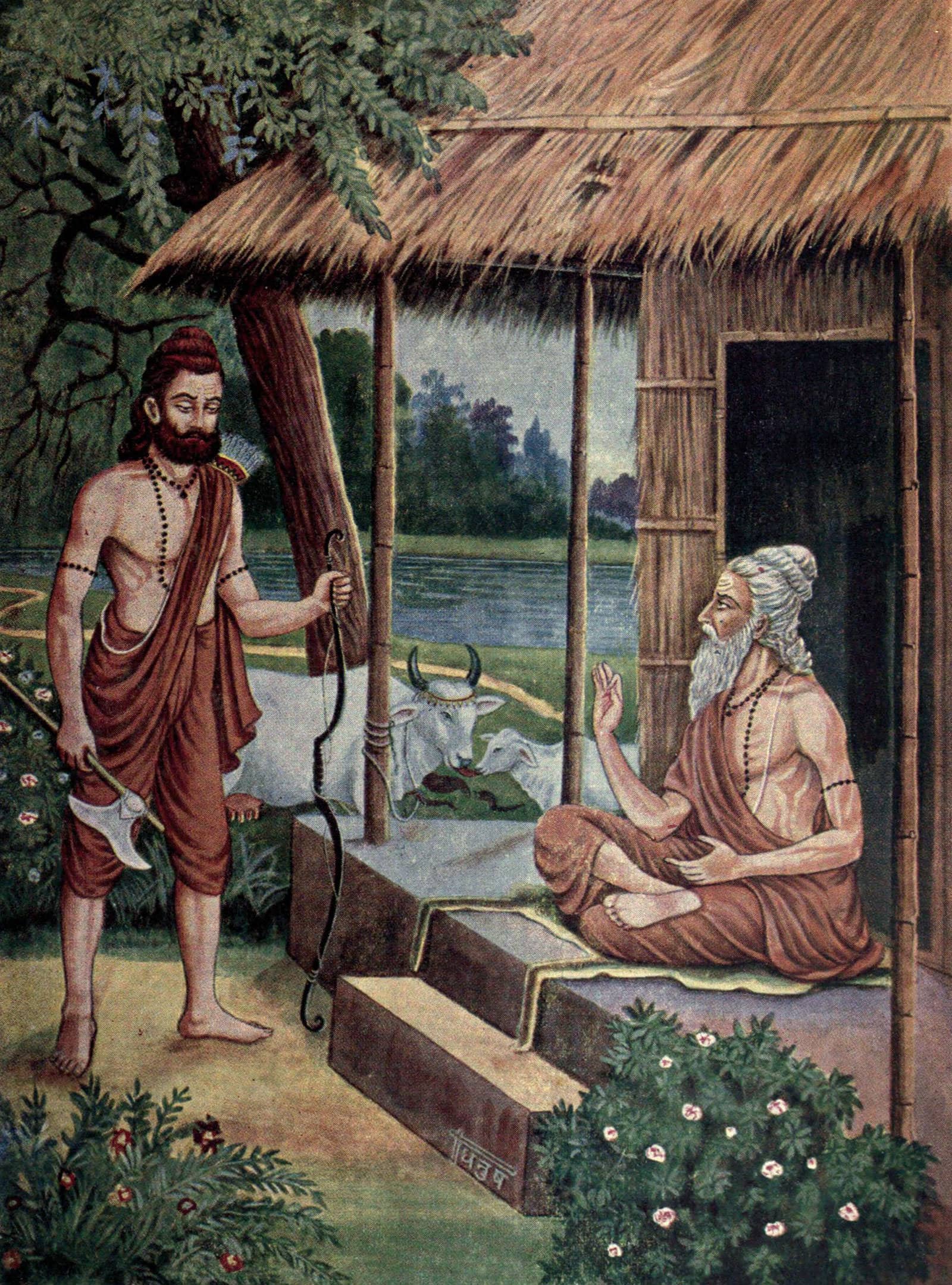 Parshuram (left) with his father- Jamdagni Rishi (right)