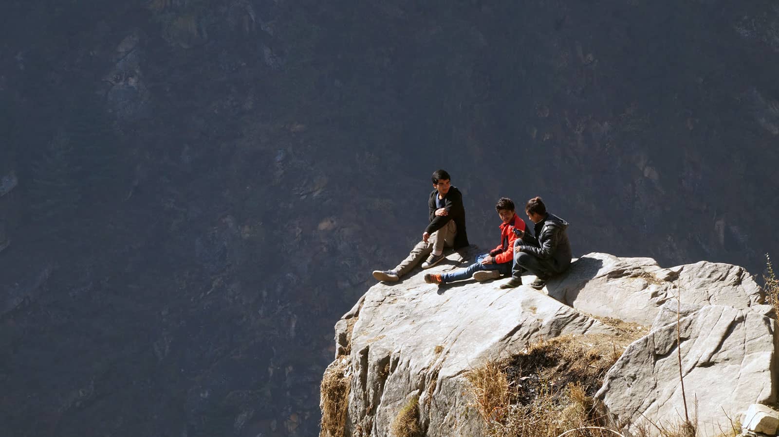 Teenagers having a good time