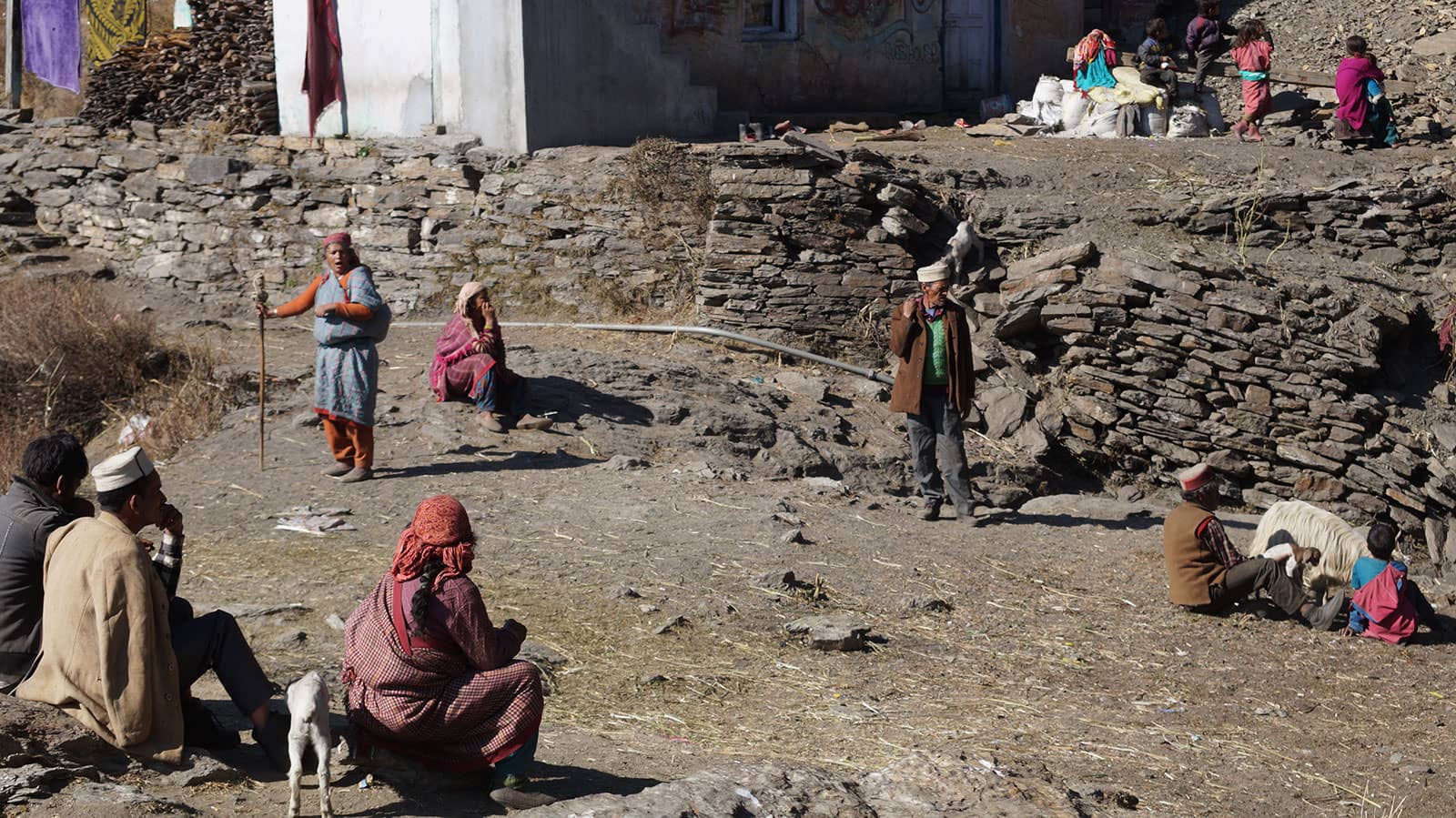 Villagers chatting with each other