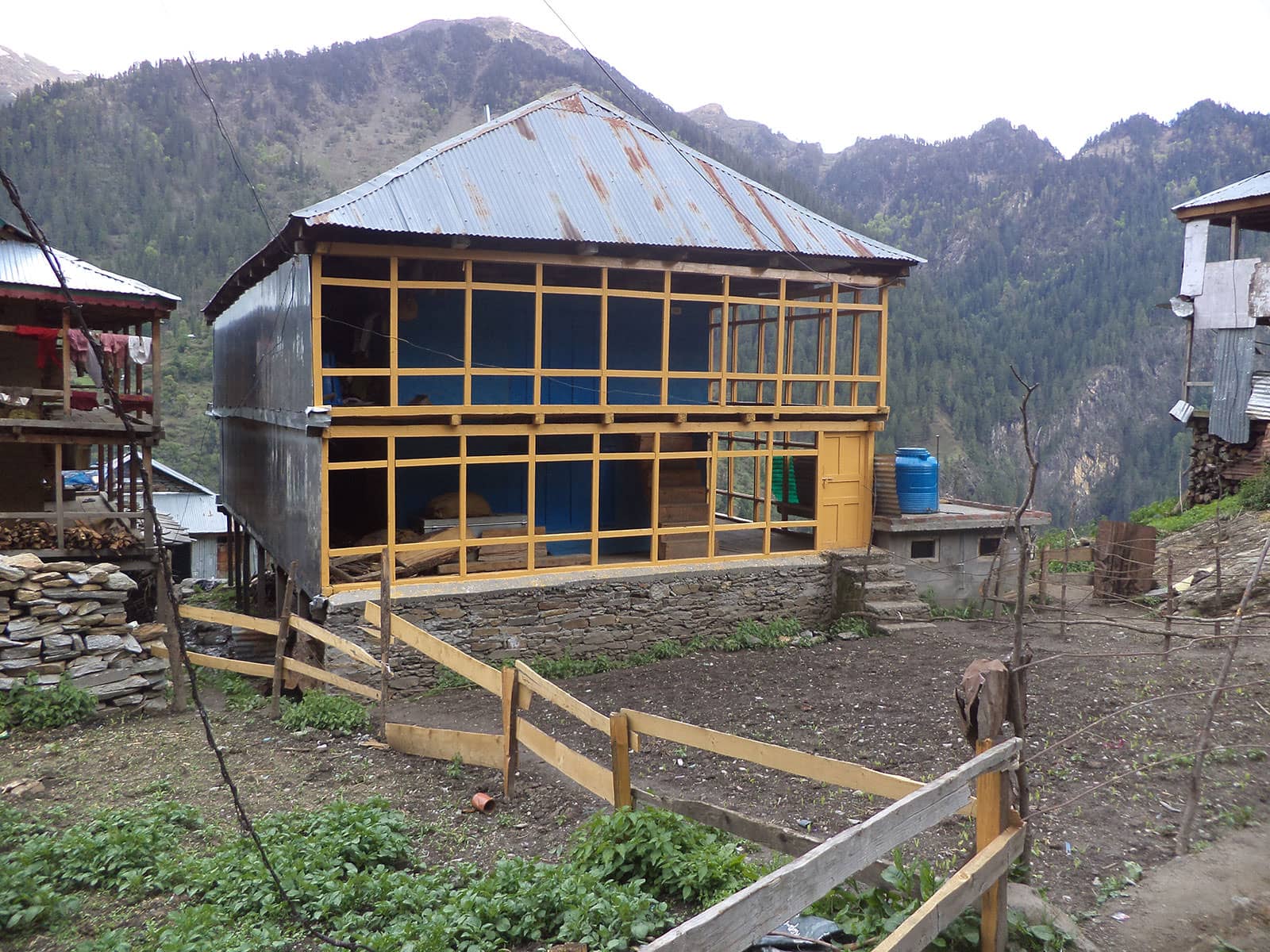 Villagers growing crops in their cottage backyards