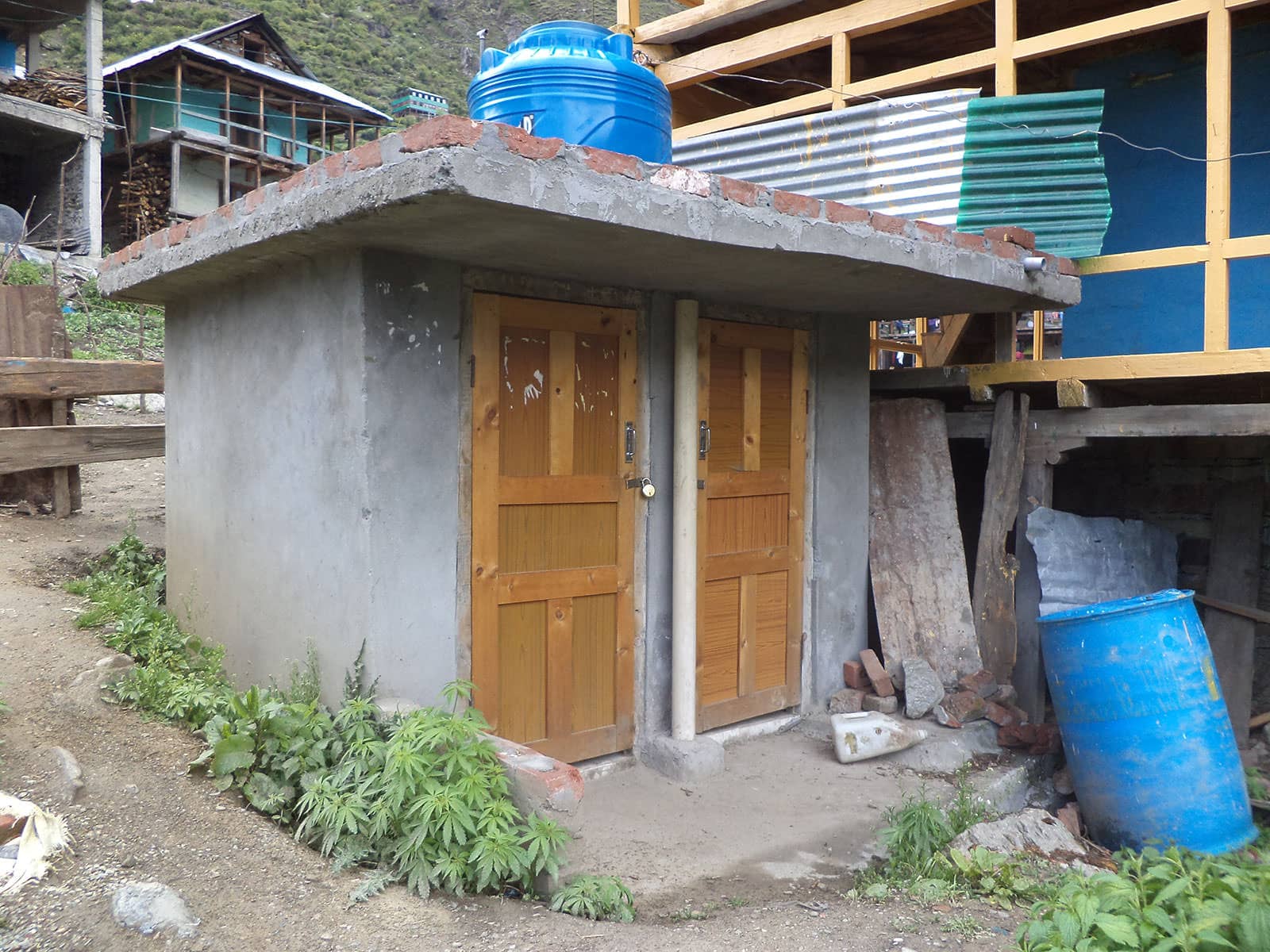 Twin pit toilets installed recently